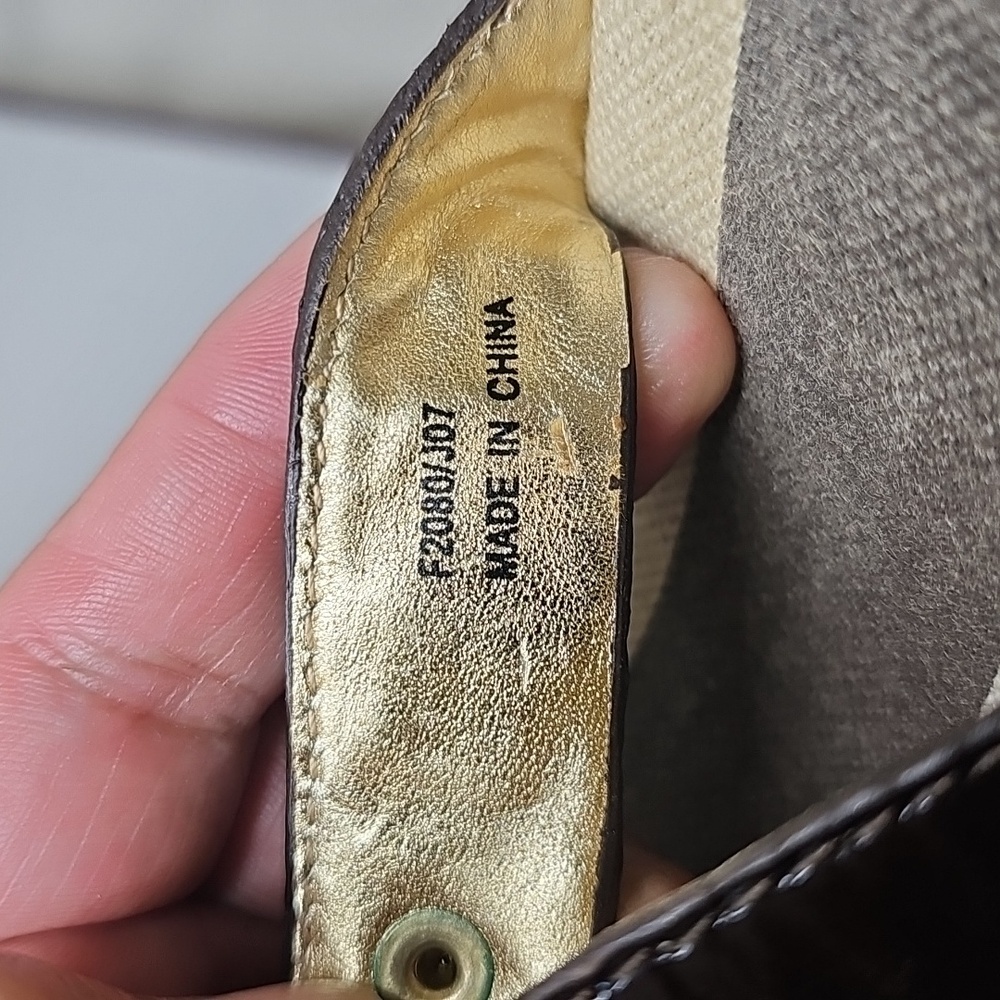 Coach Gold and Black Wedge Sandals - Picture 12 of 14